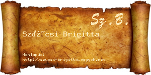 Szücsi Brigitta névjegykártya